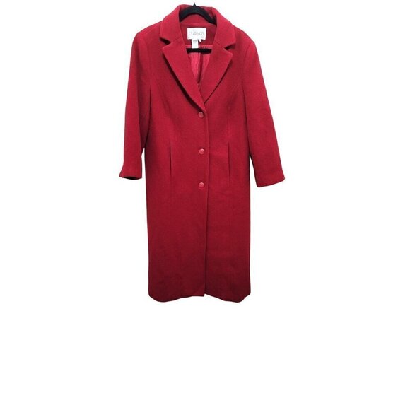 Chadwicks Womens Wool Blend Red Long Coat - Picture 2 of 12